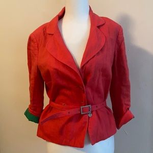 Linen Blazer orange red